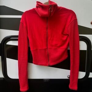 Red cropped sweater urban outfitters